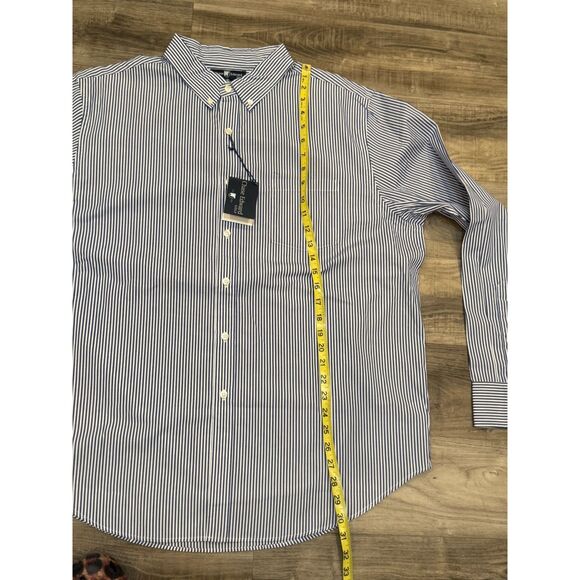 Chase Edward Golf Stripe Blue White Button Down Long Sleeve Men Shirt XL NWT - Picture 3 of 7